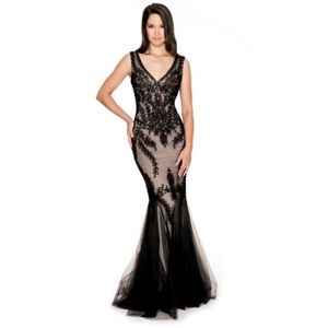 Cachet Illusion Mermaid Gown